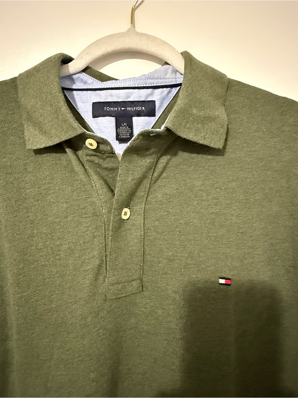 116. Tommy Hilfiger Pique Men’s Olive Green Polo Shirt Large - Picture 2 of 8